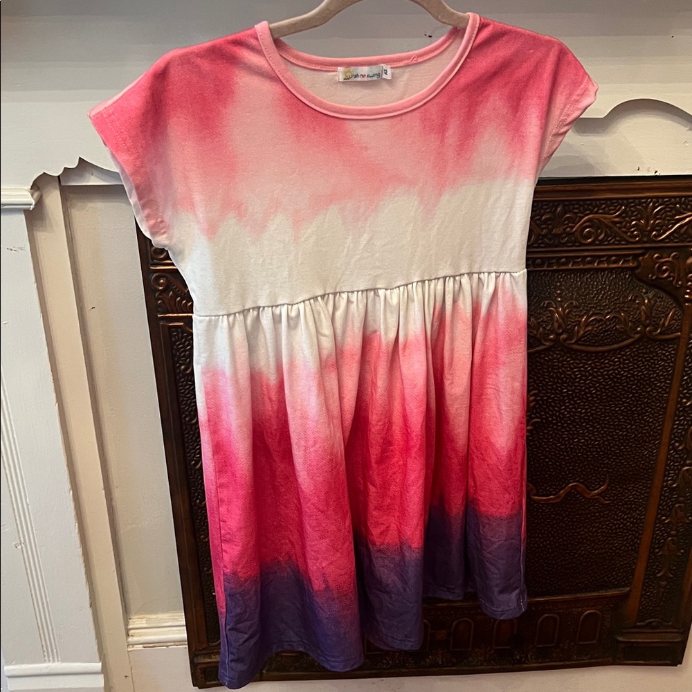 Charming Ombre Kids Dress in Pink and Purple